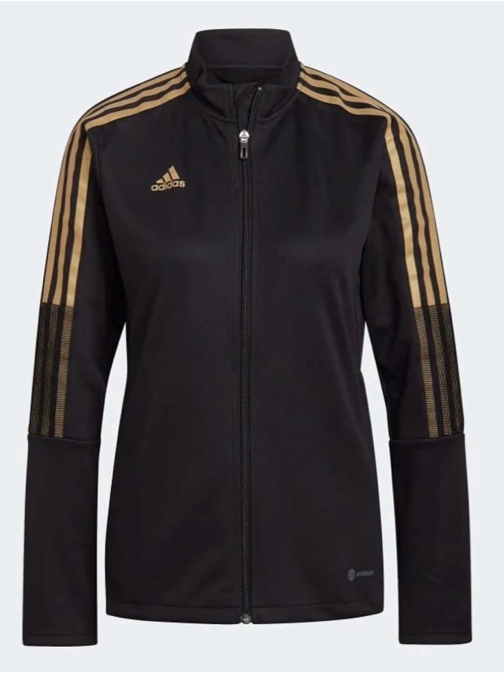 adidas Black Jacket and pants with Gold Three-Stripes